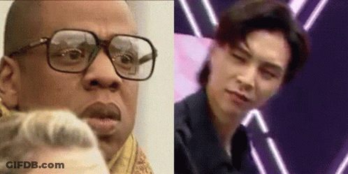 Man With Glasses Beside Man With Scarf GIF