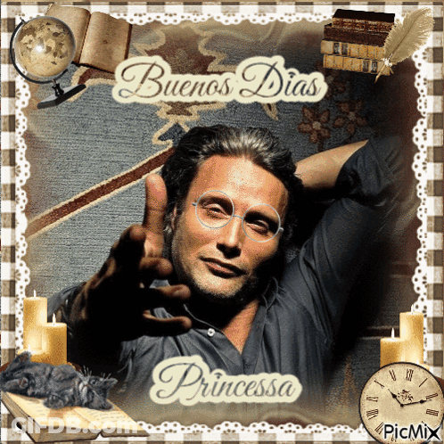 Man With Glasses Buenos Dias Princessa GIF