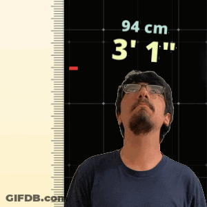 Man With Glasses By Ruler Saying 94 Cm 3 1 GIF