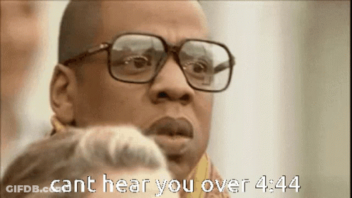 Man With Glasses Cant Hear You Over 4:44 GIF