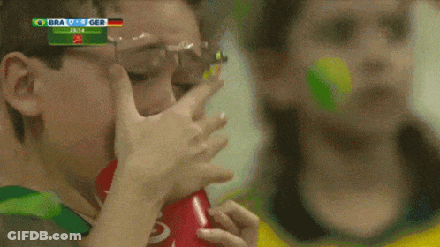 Man With Glasses Covering Face BRA Vs GER GIF