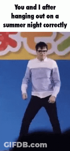 Man With Glasses Dancing In Front Of You And I Sign GIF