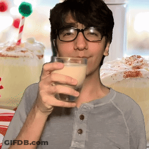 Man With Glasses Drinking From Glass With Straw GIF