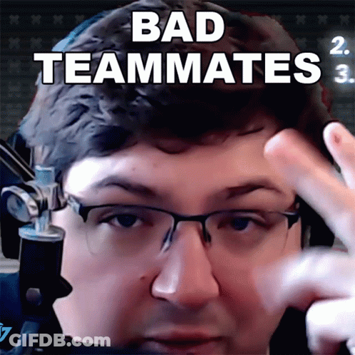 Man With Glasses Finger To Forehead Bad Teammates 3 GIF