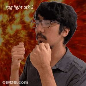 Man With Glasses Fist Up RPG Light Atk 3 GIF