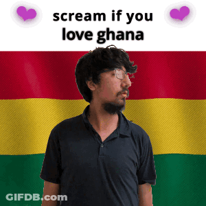 Man With Glasses Flag Scream If You Love Ghana GIF