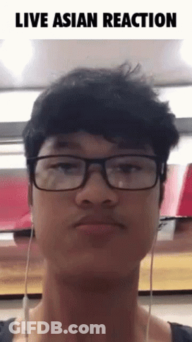 Man With Glasses Funny Face Live Asian Reaction GIF