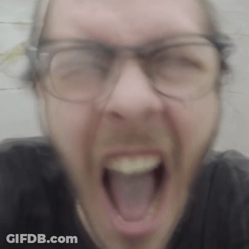 Man With Glasses Funny Face Mouth Open GIF
