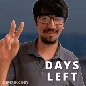 Man With Glasses Giving Peace Sign Days Left GIF
