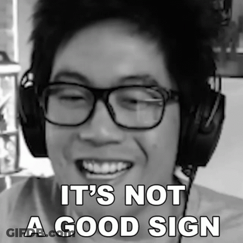 Man With Glasses Headphones Says Not Good Sign GIF