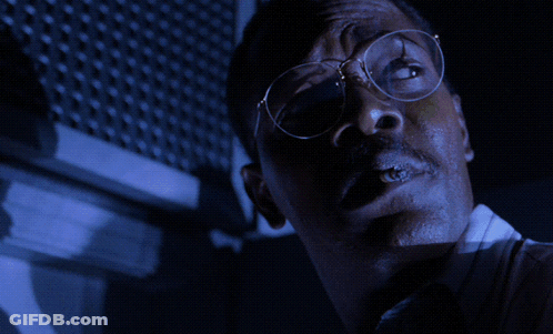 Man With Glasses Hold On To Your Butts Yellow Letters GIF
