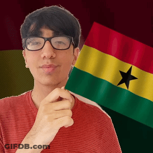Man With Glasses Holding Black Star Flag GIF