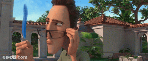 Man With Glasses Holding Blue Pen GIF