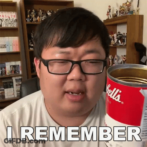Man With Glasses Holding Can Of Bell's Soup GIF