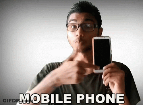 Man With Glasses Holding Cell Phone Saying Mobile Phone GIF