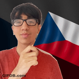 Man With Glasses Holding Flag GIF