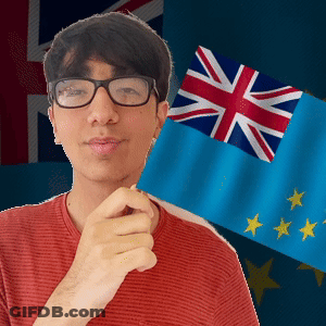 Man With Glasses Holding Flag GIF