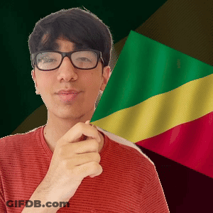 Man With Glasses Holding Green Yellow Red Flag GIF