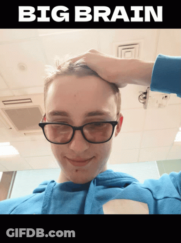 Man With Glasses Holding Hand To Forehead Big Brain GIF