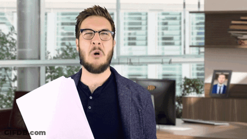 Man With Glasses Holding Paper GIF