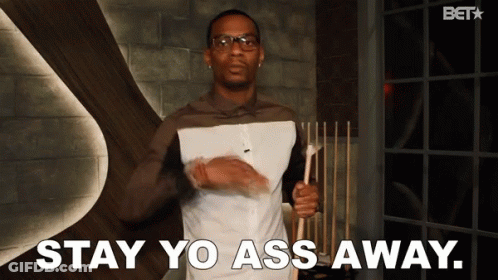 Man With Glasses Holding Pool Cue Stay Yo Ass Away GIF
