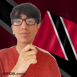 Man With Glasses Holding Red Flag In Front Of Face GIF