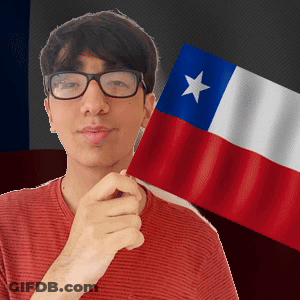 Man With Glasses Holding Red White Blue Star Flag GIF