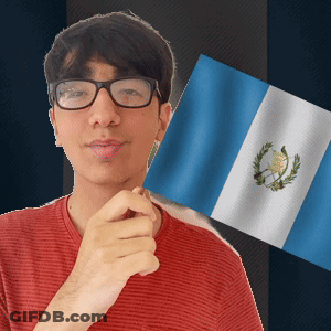 Man With Glasses Holding Small Flag GIF