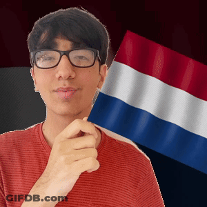 Man With Glasses Holding Small Flag GIF