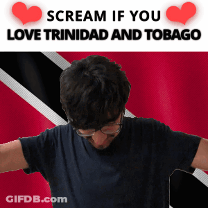 Man With Glasses Holding Trinidad And Tobago Flag Saying Scream If You Love Trinidad And Tobago GIF