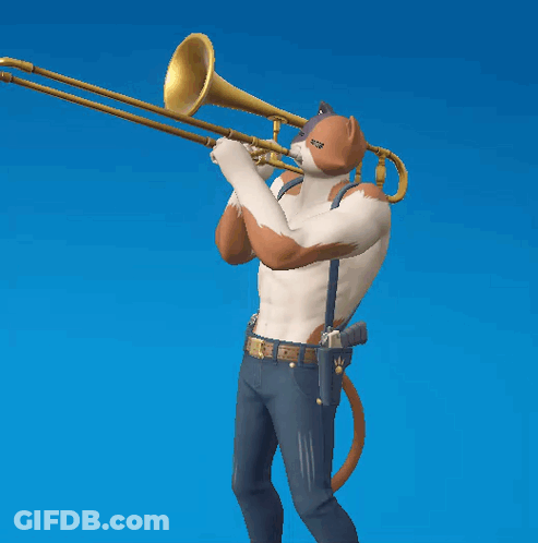 Man With Glasses Holding Trombone GIF