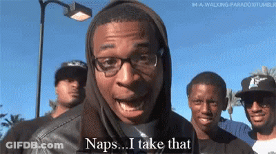 Man With Glasses Hooded Jacket Says Naps I Take That GIF