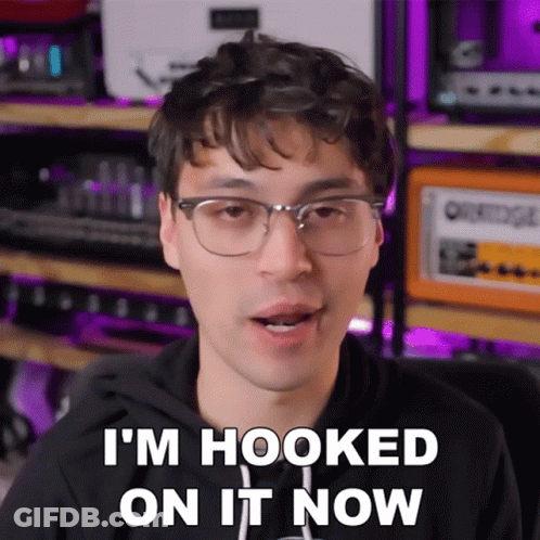 Man With Glasses In Black Hoodie Says I'm Hooked GIF
