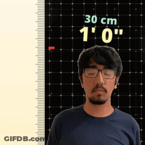 Man With Glasses In Front Of Ruler Saying 30 Cm GIF