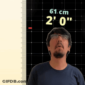 Man With Glasses In Front Of Ruler Saying 61 Cm 2.0 GIF