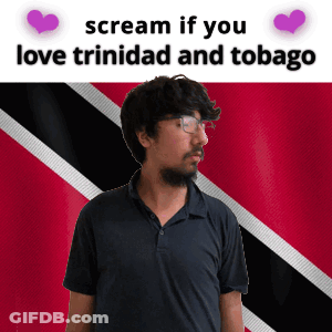 Man With Glasses In Front Of Trinidad Flag GIF