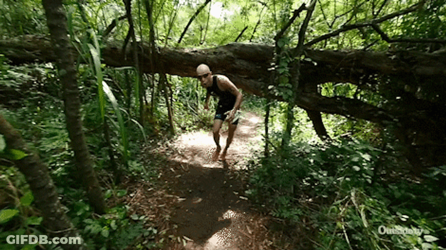 Man With Glasses Jogging Outside GIF