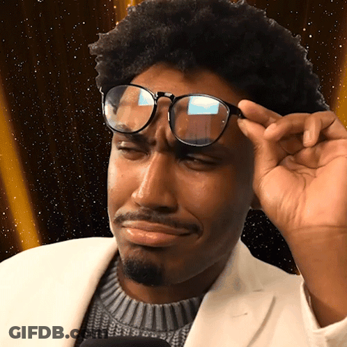 Man With Glasses Making Funny Face GIF