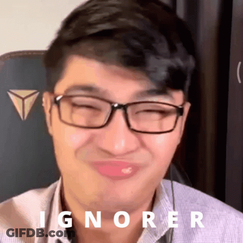 Man With Glasses Making Funny Face Ignorer GIF