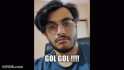 Man With Glasses Making Funny Face Saying Gol Gol GIF