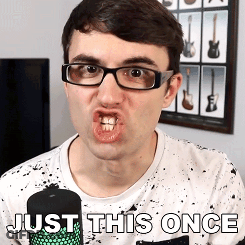Man With Glasses Making Funny Face Saying Just This Once GIF
