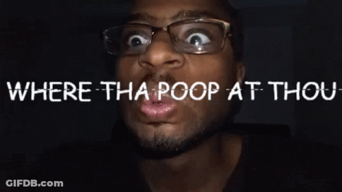 Man With Glasses Making Funny Face Where Tha Poop At Thou GIF