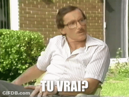 Man With Glasses Mustache Brick House Saying Tu Vrai GIF