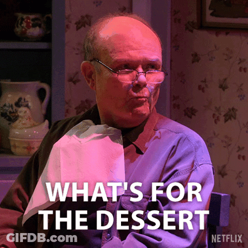 Man With Glasses Napkin In Mouth What's For Dessert GIF