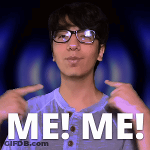 Man With Glasses Pointing At Self Saying Me Me GIF