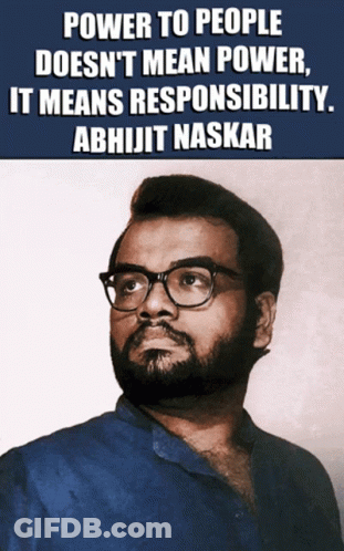 Man With Glasses Power To People Means Responsibility GIF