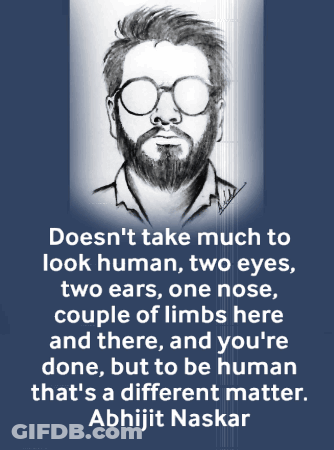 Man With Glasses Quote By Abhijit Naskar GIF
