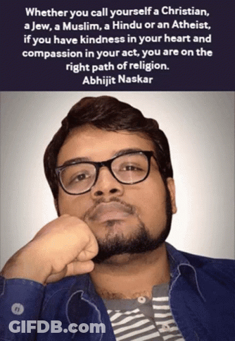 Man With Glasses Quote By Abhijit Naskar GIF