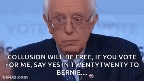 Man With Glasses Saying Collusion Will Be Free If You Vote For Me GIF