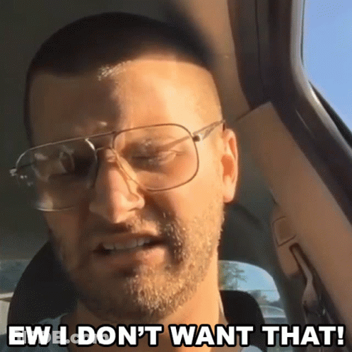 Man With Glasses Saying Ew I Don't Want That GIF